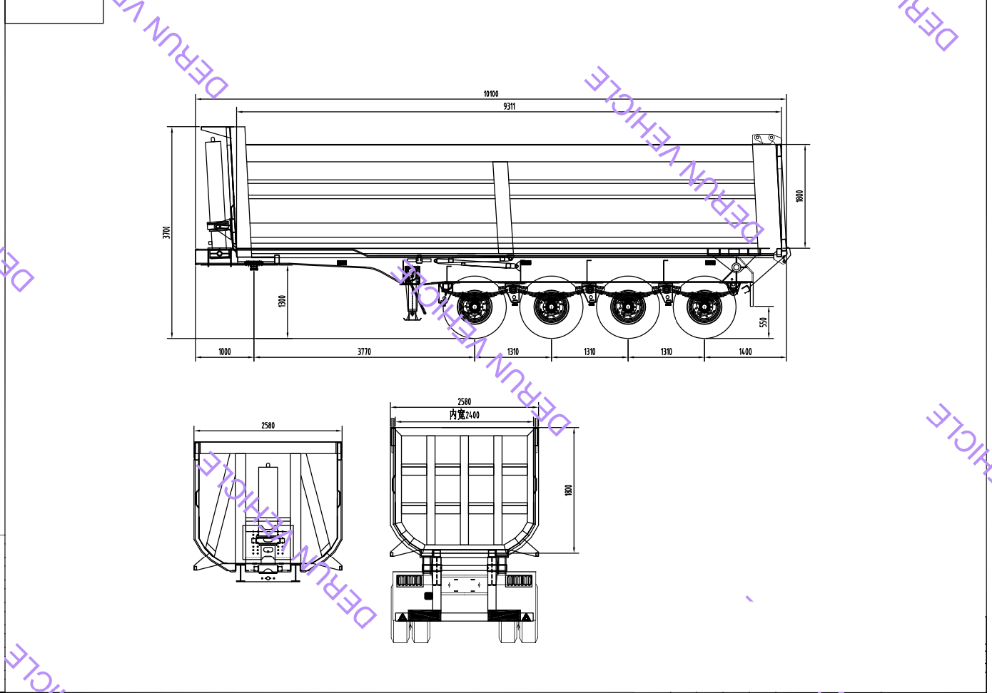 Ritning av bakre hals trailer