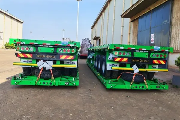 Derun 4 enheter Tri-Axle Cargo Dropside Semi Trailer har skickats till Algeriet