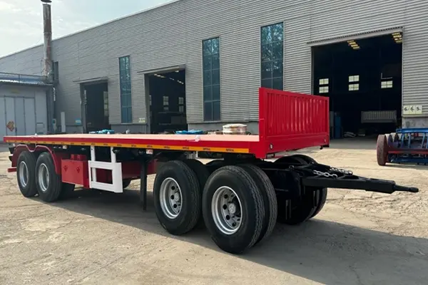 4 Axel Flatbed DrawBar Full Trailer med Dolly kommer att skickas till Nigeria