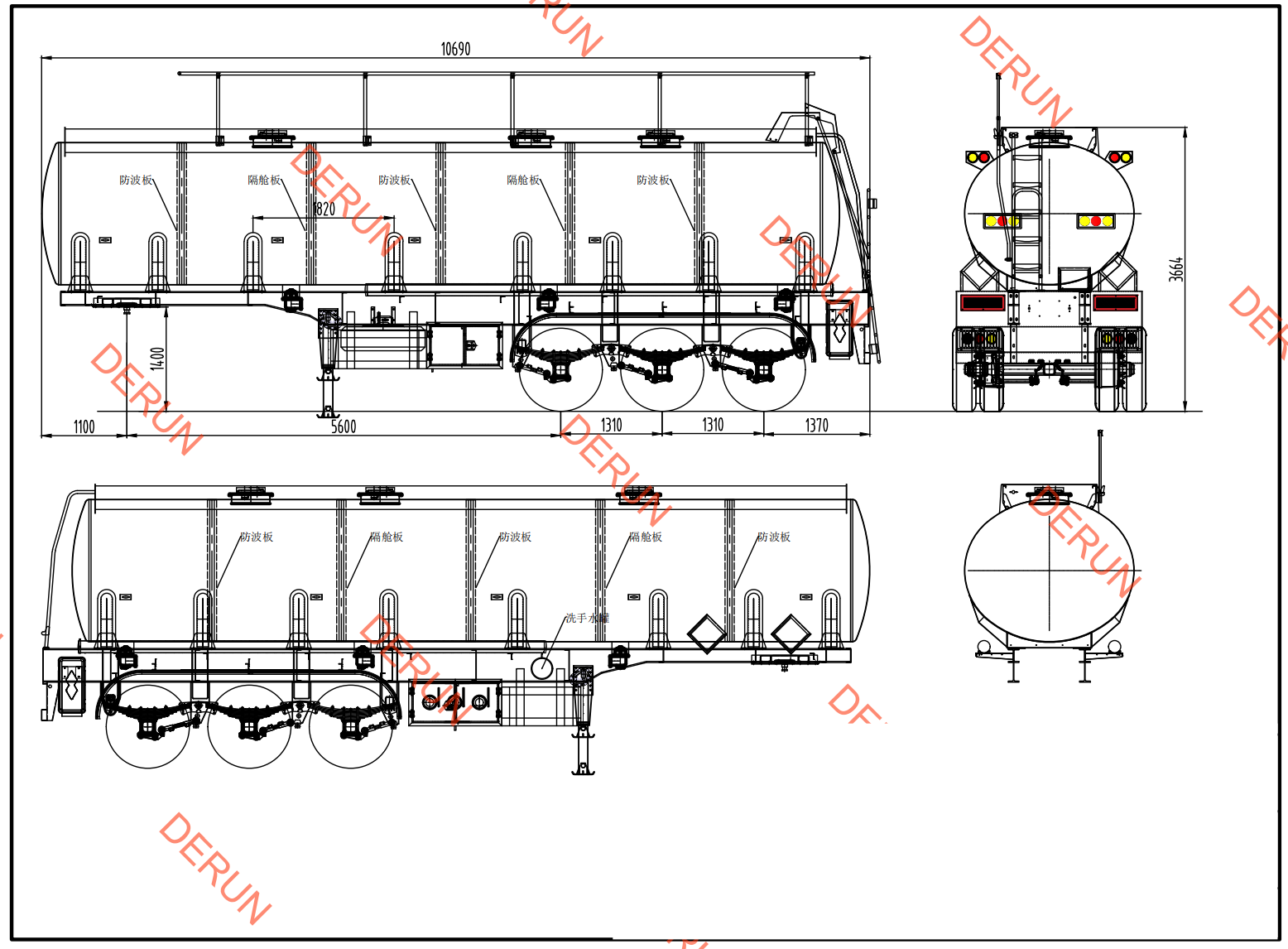 Ritning av 30 CBM Oil Tank Semi Trailer