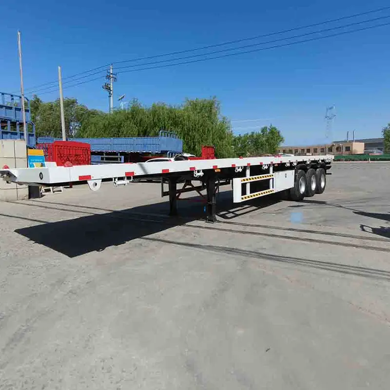 3 Axel Flatbed semitrailer designad för Tanzania